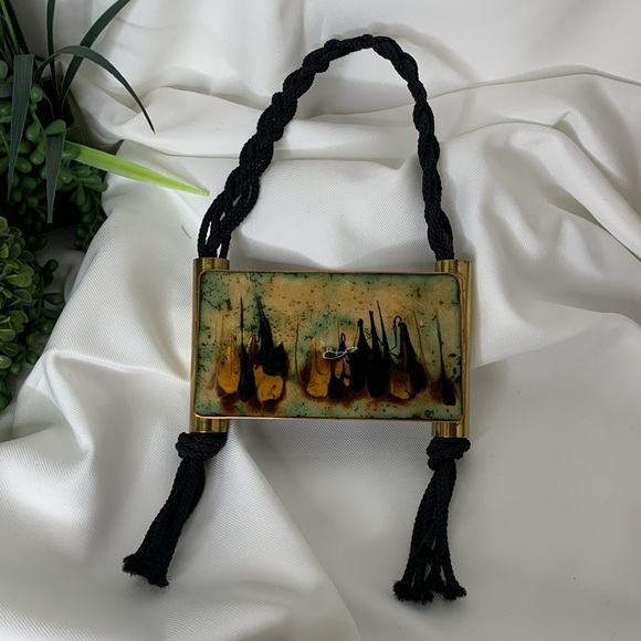 Enamel on metal hanging scroll wall art - Picture 8 of 14